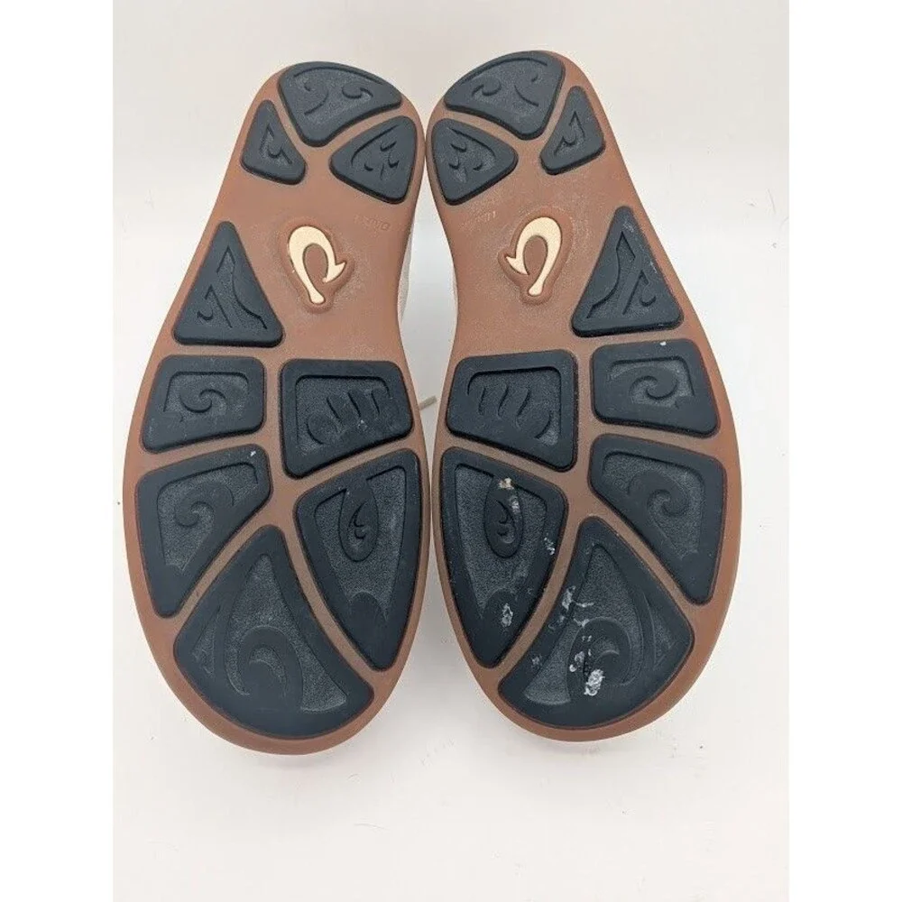 OluKai Ohana Canvas Sneakers Men’s 11 Off White Gum Sole Casual Boat Shoes